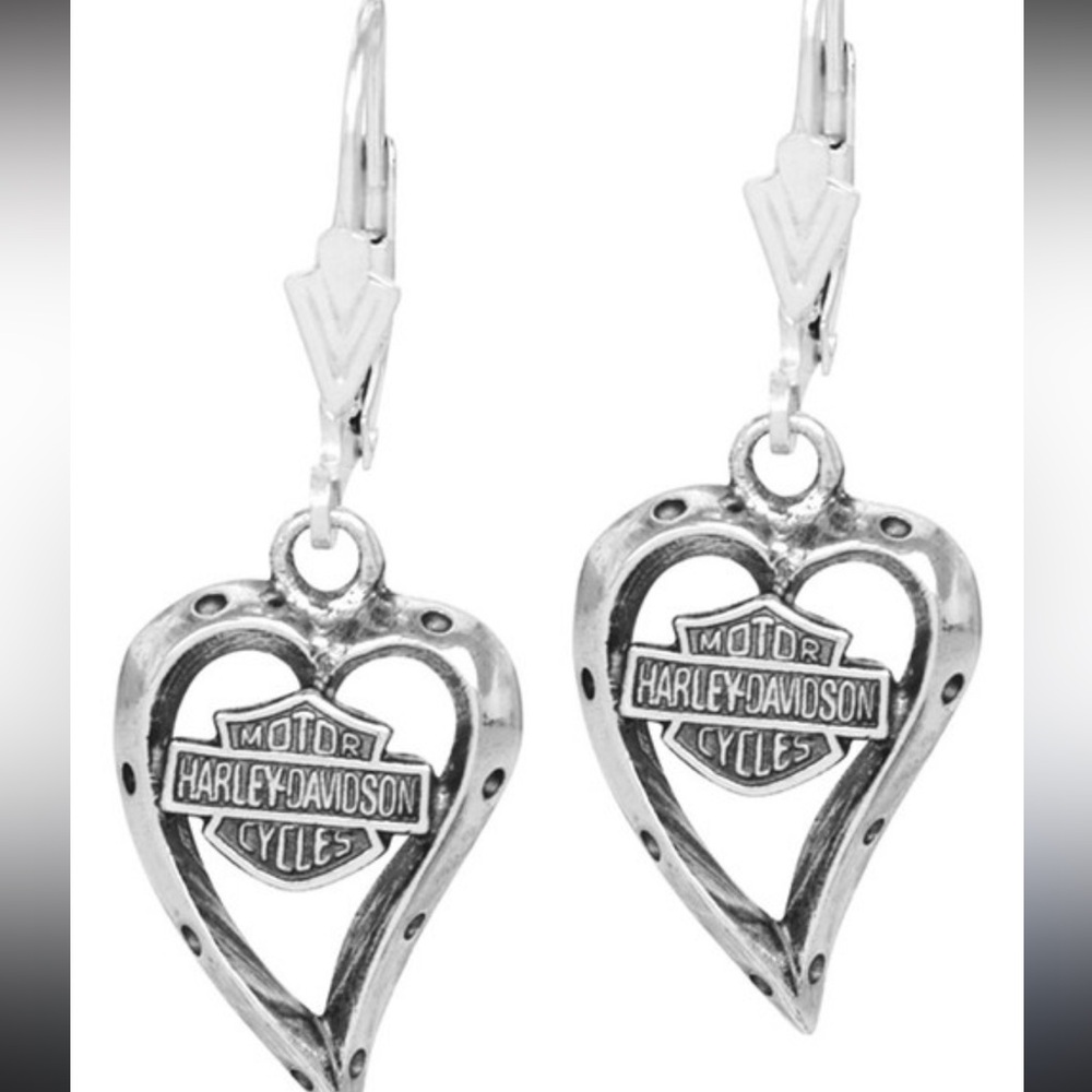 NWT Harley Davidson Heart Earrings